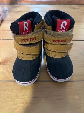 Reima Kids' Black and Brown Waterproof Snow Boots